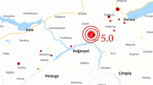 Elazığ'da 5 Şiddetinde Deprem Oldu