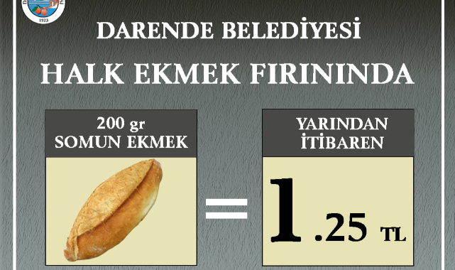 Darende’de Ekmek 1 TL 25 Kuruş