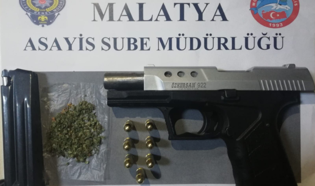 Malatya’da Uyuşturucu Madde ve Tabanca Yakalandı