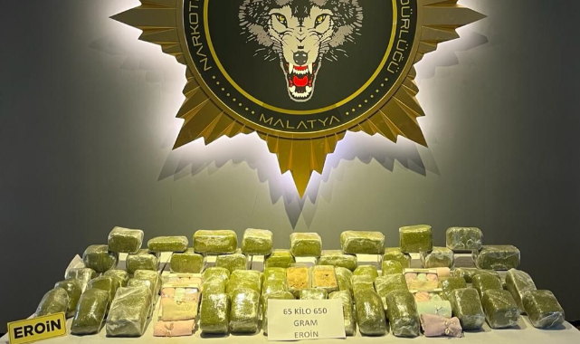 Malatya’da 65 Kilo 650 Gr Eroin Ele Geçirildi