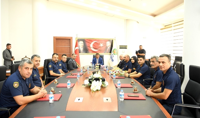İtfaiye Teşkilatı, Başkan Gürkan’ı Ziyaret Etti