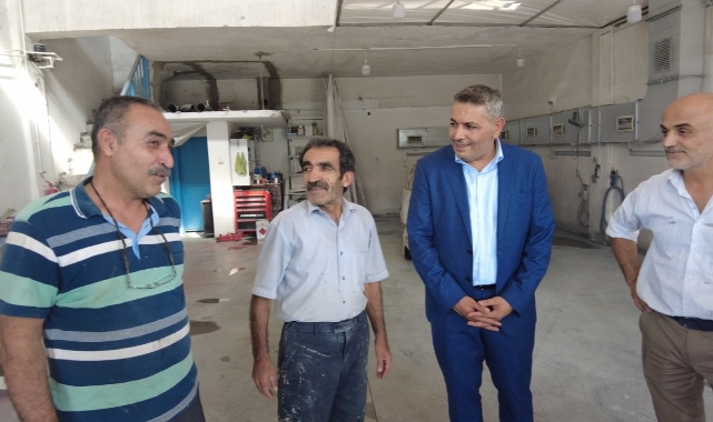 Sadıkoğlu, Özsan Sanayi Sitesi Esnafını Gezdi