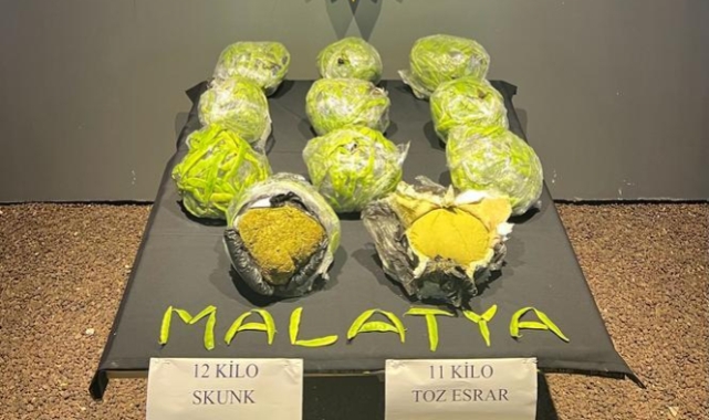Malatya’da 23 Kg Uyuşturucu Madde Ele Geçirildi