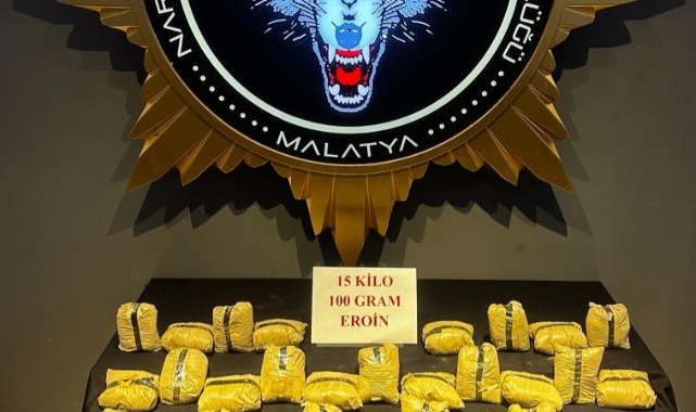 Malatya'da 15 Kilo 100 Gram Eroin Ele Geçirdi