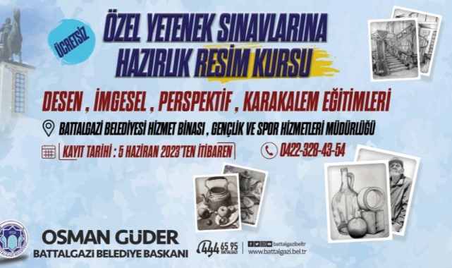 Battalgazi Belediyesi Tarafından Ücretsiz Resim Kursu Verilecek