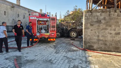 BATTALGAZİ’DE EV VE TRAKTÖR ALEVLERE TESLİM OLDU