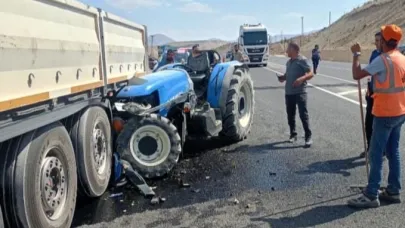 MALATYA’DA TIR İLE TRAKTÖR ÇARPIŞTI: 1 KİŞİ YARALANDI