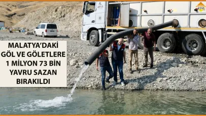 MALATYA’DAKİ GÖL VE GÖLETLERE 1 MİLYON 73 BİN YAVRU SAZAN BIRAKILDI