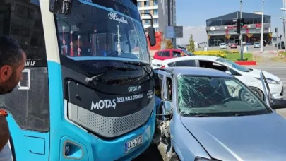 MALATYA’DA OTOMOBİL İLE OTOBÜS ÇARPIŞTI