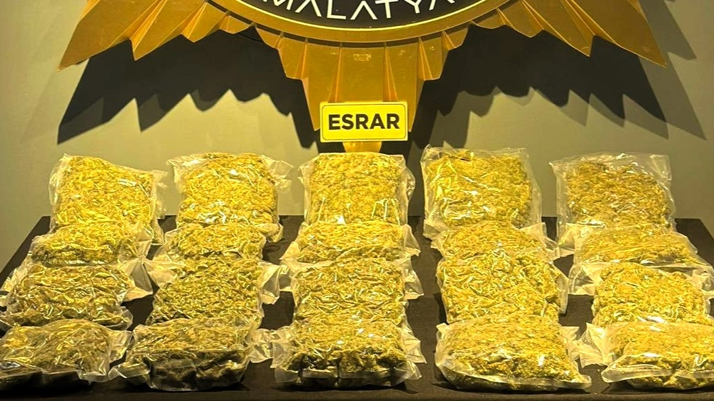MALATYA’DA 12 KİLO 800 GRAM ESRAR ELE GEÇİRİLDİ