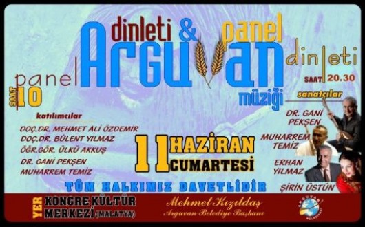 Arguvan Müziği Adlı Panel Ve Dinleti Düzenlenecek