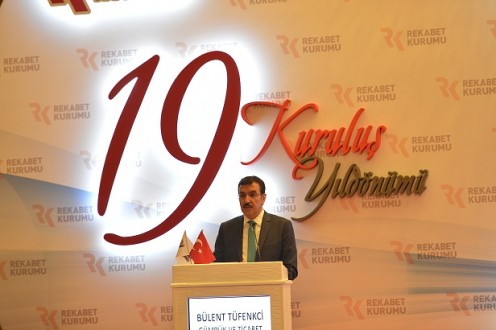Bakan Tüfenkci, Rekabet Kurumu’nun 19. kuruluş yıldönümü etkinliğine katıldı.