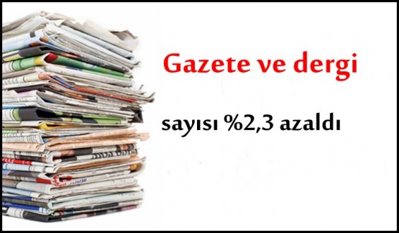Gazete ve dergi sayısı %2,3 azaldı