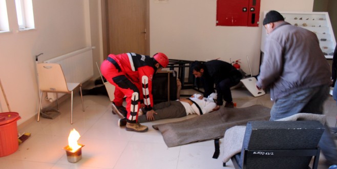 HEKİMHANDA AFET ve ACİL DURUM TATBİKATI YAPILDI