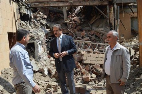 Keskin, işyeri yanan esnafı ziyaret etti