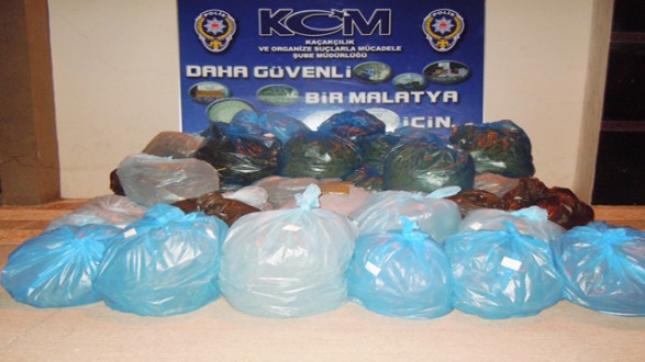 MALATYA’DA 232 KİLOGRAM ESRAR ELE GEÇİRİLDİ