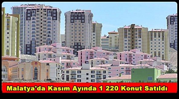 Malatya'da Kasım Ayında 1 220 Konut Satıldı