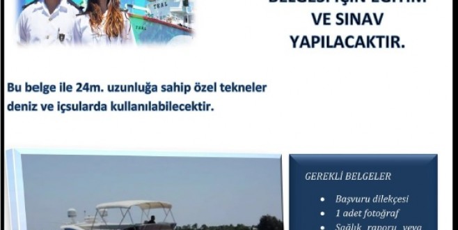 Malatyalı'lara Fırat Liman Başkanlığınca Amatör Denizci Belgesi Verilecek…!