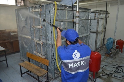 Maski, Su Deposu Bakım Ve Dezenfeksiyon Hizmeti Veriyor