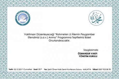 Özmansur Vakfından Geniş Katılımlı Etkinlik