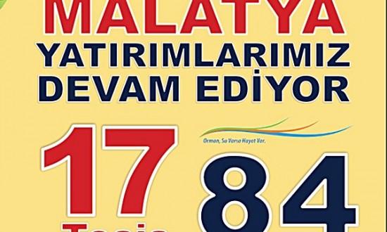 •	PROF. DR. VEYSEL EROĞLU 311 MİLYON TL TUTARINDAKİ 15 MÜJDE İLE MALATYA’YA GİDİYOR…