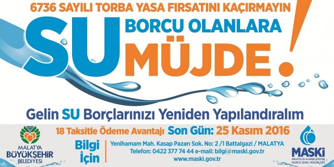 Su Borçlarının Yapılandırma Süresi Uzatıldı