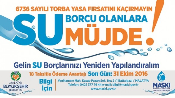 Su Borcu Olanlara Yapılandırma Fırsatı