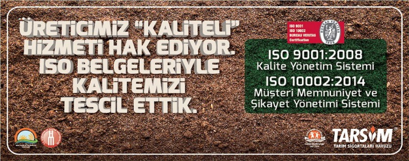 TARSİM ISO Belgeleriyle Kalitesini Tescil Etti!