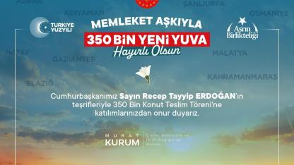 350 BİNİNCİ KONUT 15 KASIM’DA TESLİM EDİLECEK