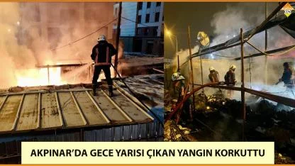 AKPINAR’DA GECE YARISI ÇIKAN YANGIN KORKUTTU