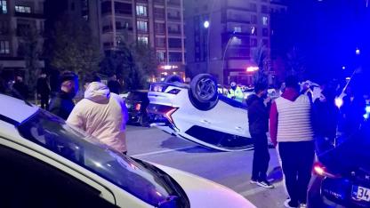 TAKLA ATAN ARAÇTAN BURNU BİLE KANAMADAN ÇIKTI