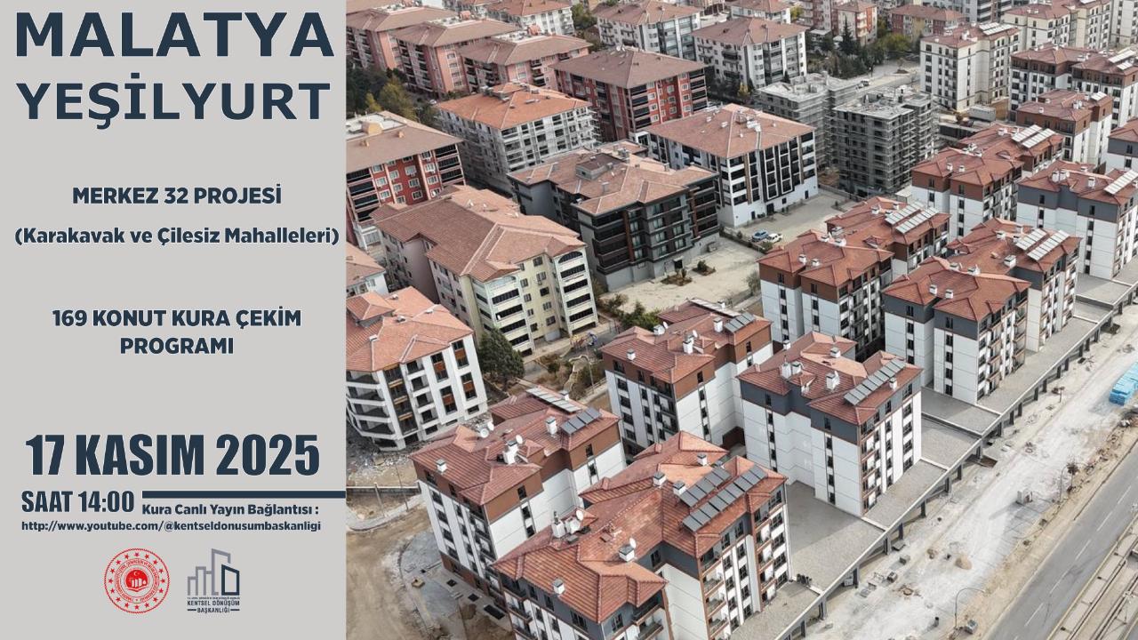 YEŞİLYURT’DA 4 MAHALLEDE 521 KONUTUN HAK SAHİBİ BELİRLENECEK