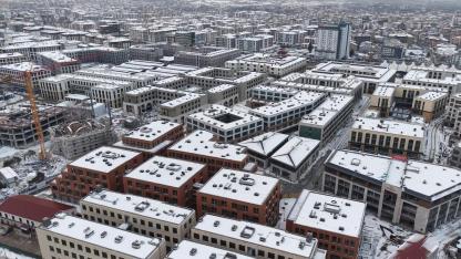 KÜLLERİNDEN DOĞAN MALATYA ÇARŞISI, KAR ALTINDA HAVADAN GÖRÜNTÜLENDİ