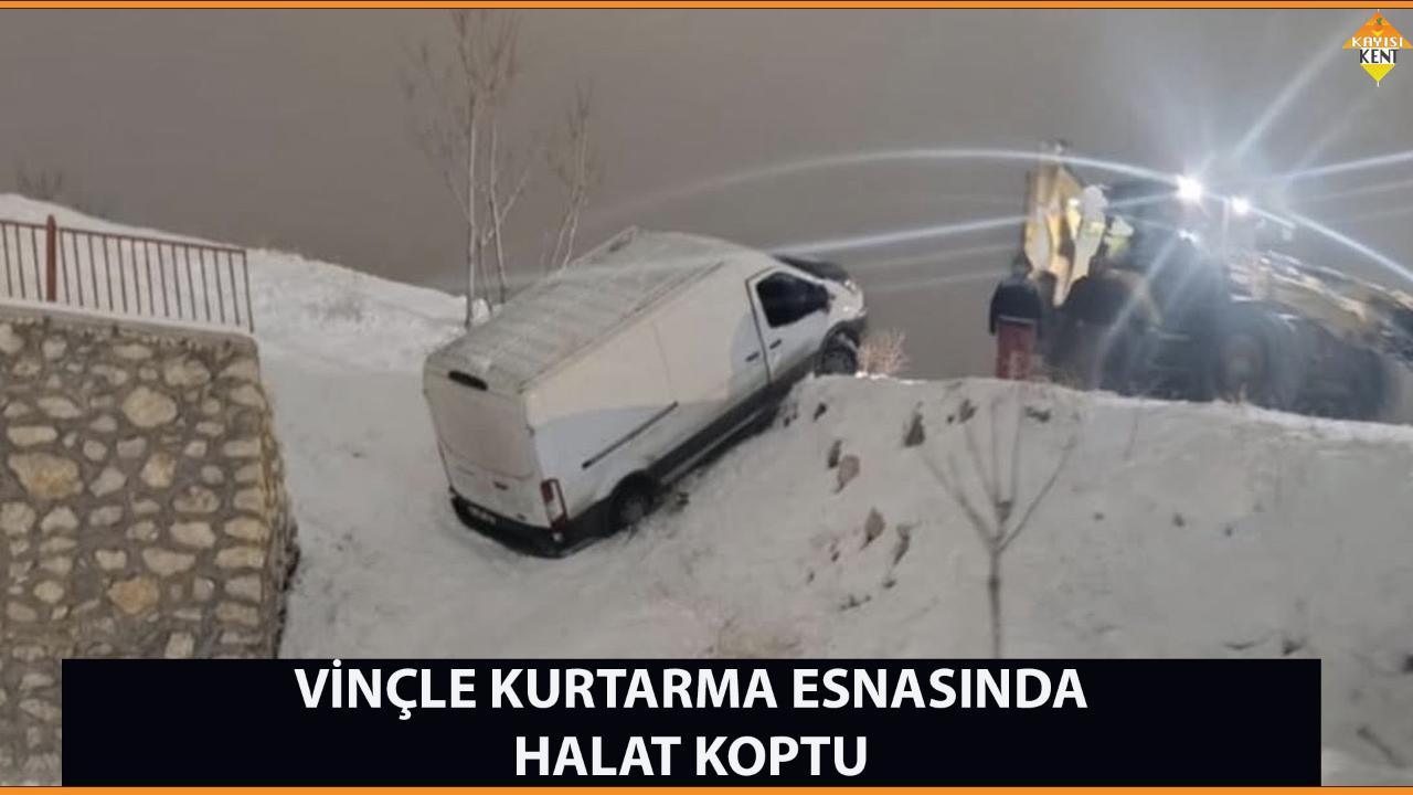 VİNÇLE KURTARMA ESNASINDA HALAT KOPTU