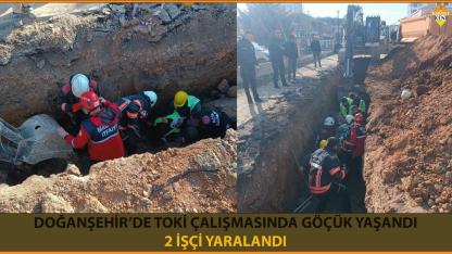 DOĞANŞEHİR’DE TOKİ ÇALIŞMASINDA GÖÇÜK YAŞANDI, 2 İŞÇİ YARALANDI