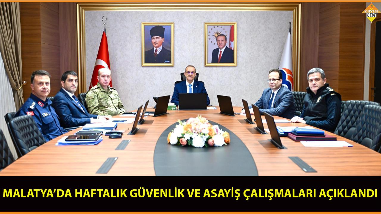 MALATYA’DA HAFTALIK GÜVENLİK VE ASAYİŞ ÇALIŞMALARI AÇIKLANDI