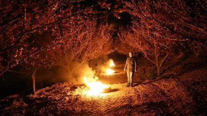 Kayısı Üreticileri Dona Karşı Sabaha Kadar Nöbet Tuttu