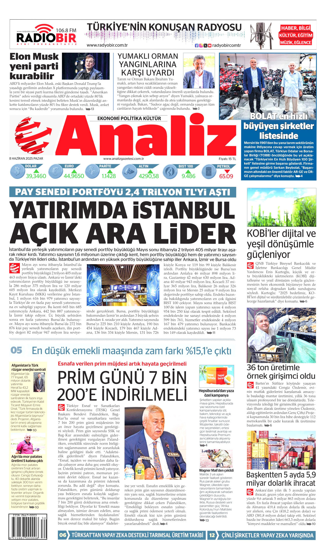 ANALİZ Gazete Manşeti