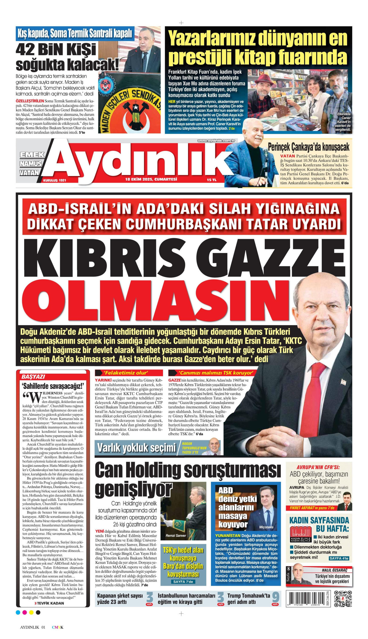 AYDINLIK GAZETESİ Gazete Manşeti