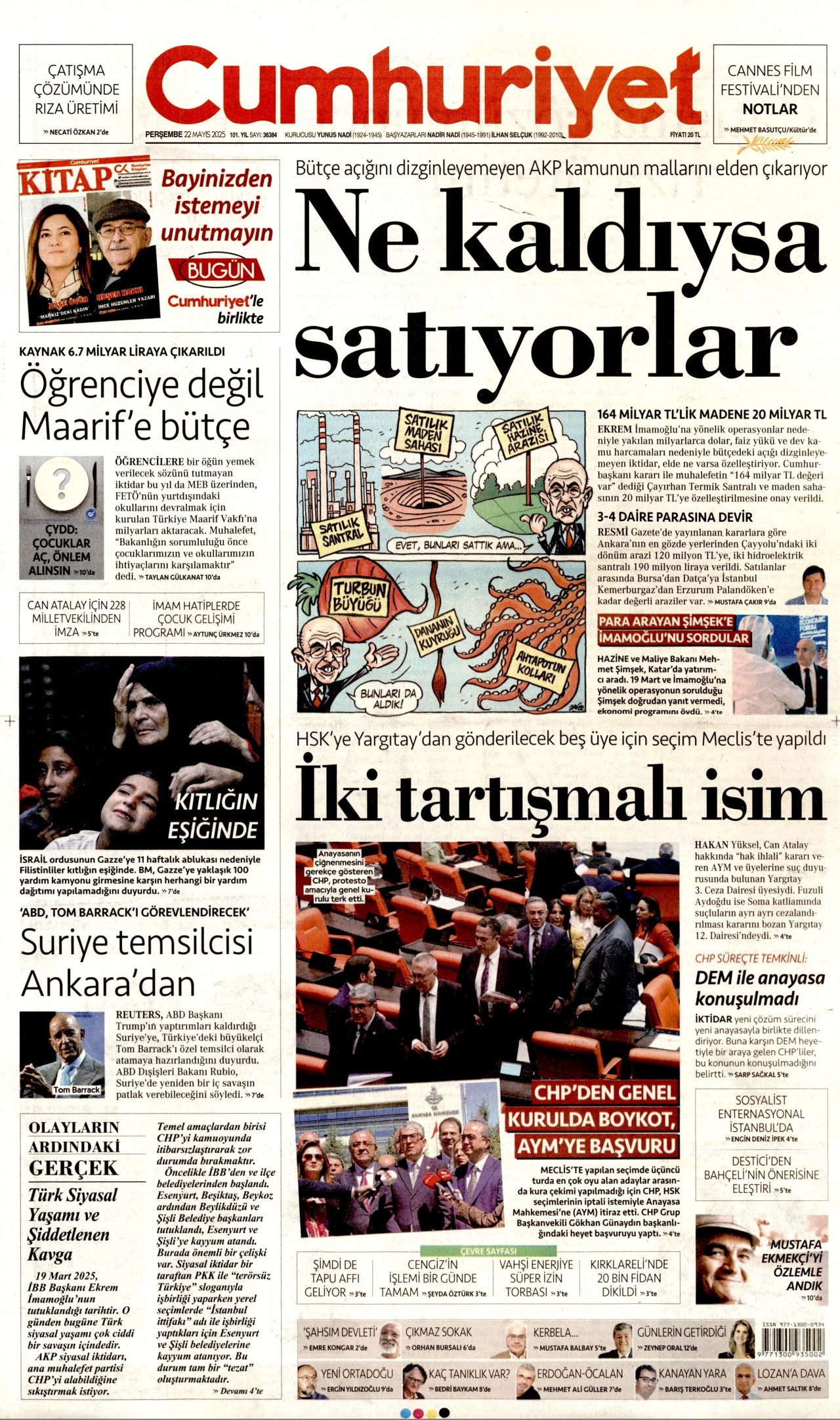 CUMHURİYET Gazete Manşeti