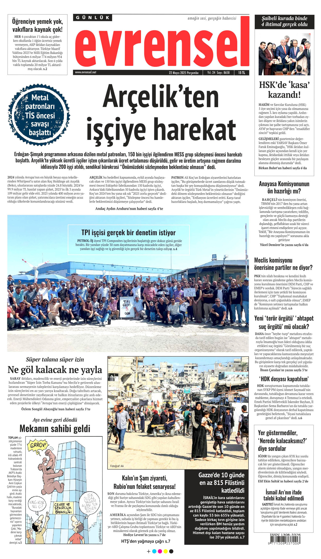 EVRENSEL Gazete Manşeti