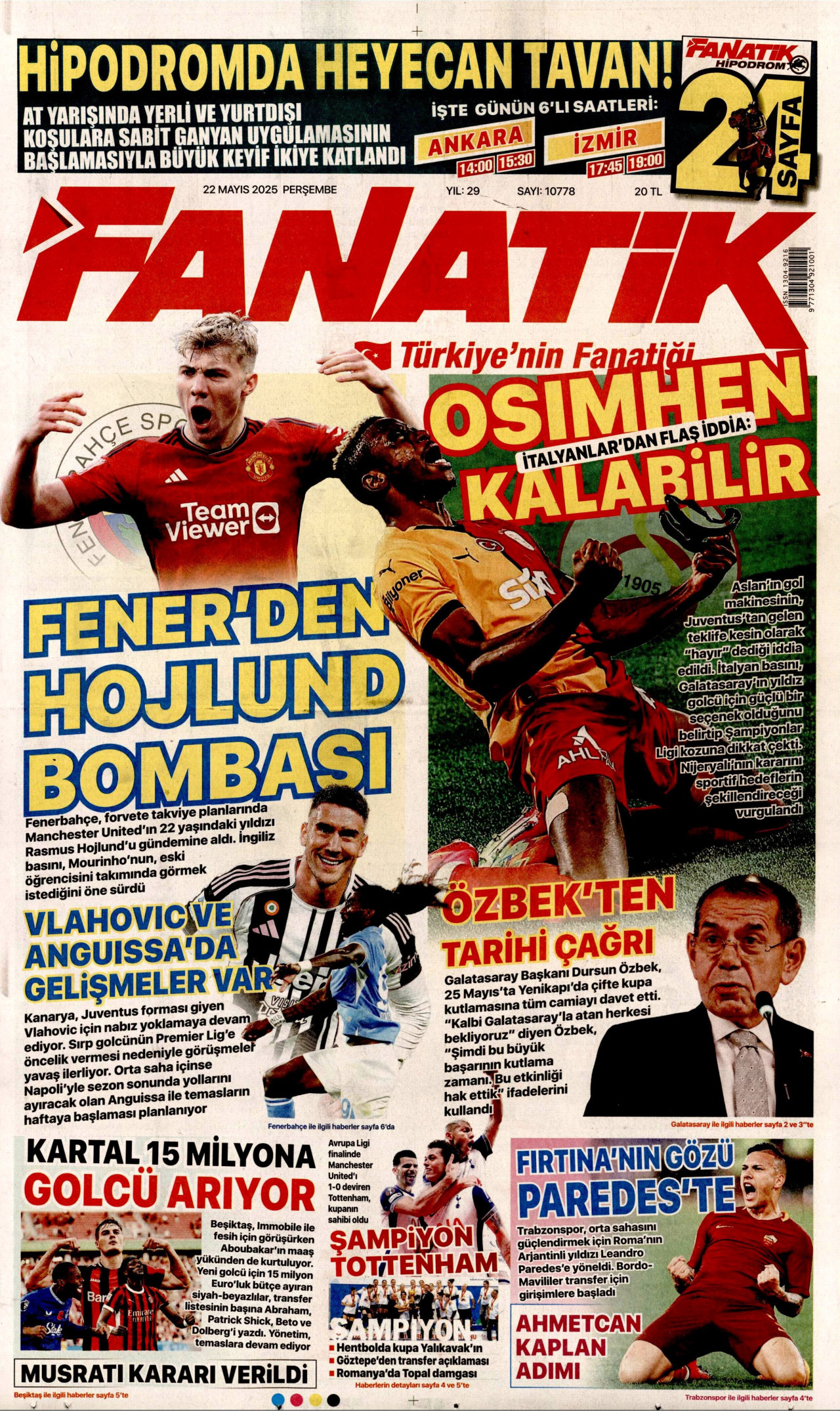 FANATİK Gazete Manşeti