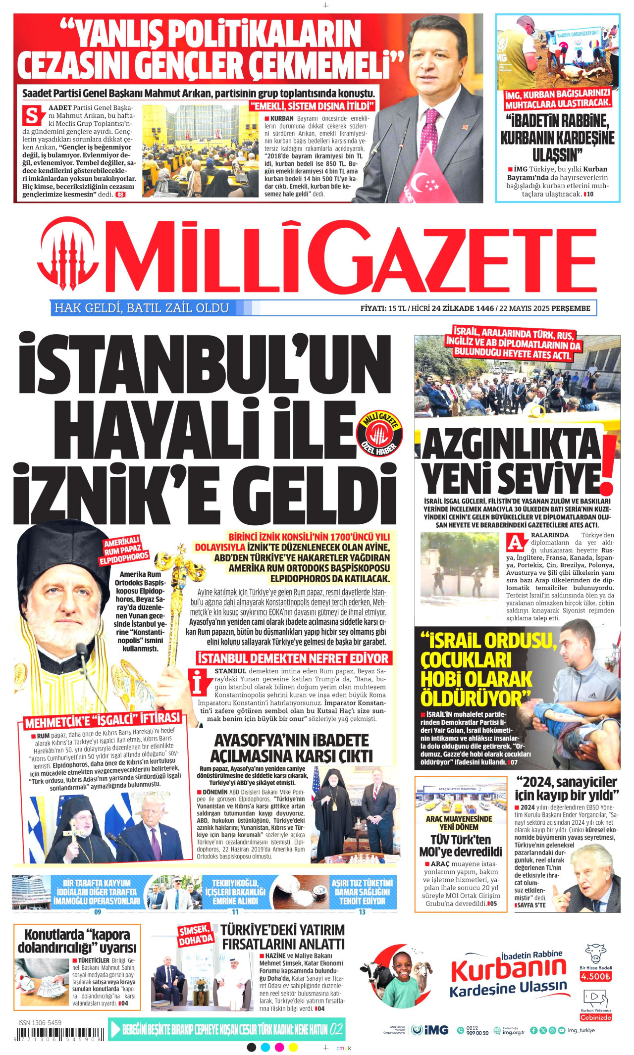 MİLLİ GAZETE Gazete Manşeti