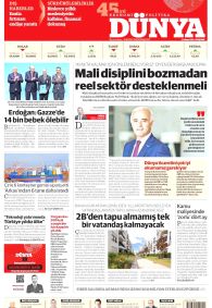 DÜNYA Gazete Manşeti