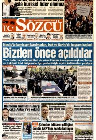 SÖZCÜ Gazete Manşeti