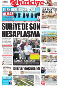 TÜRKİYE GAZETESİ Gazete Manşeti