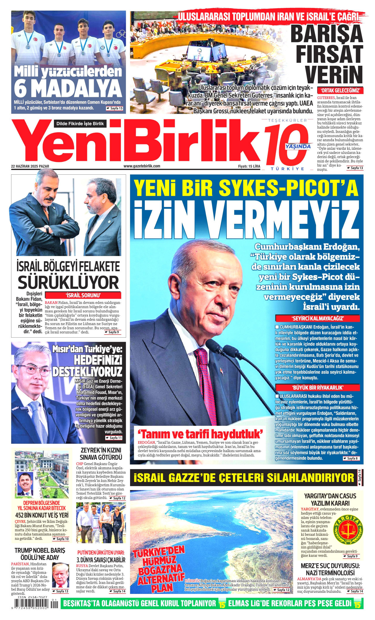 YENİBİRLİK Gazete Manşeti